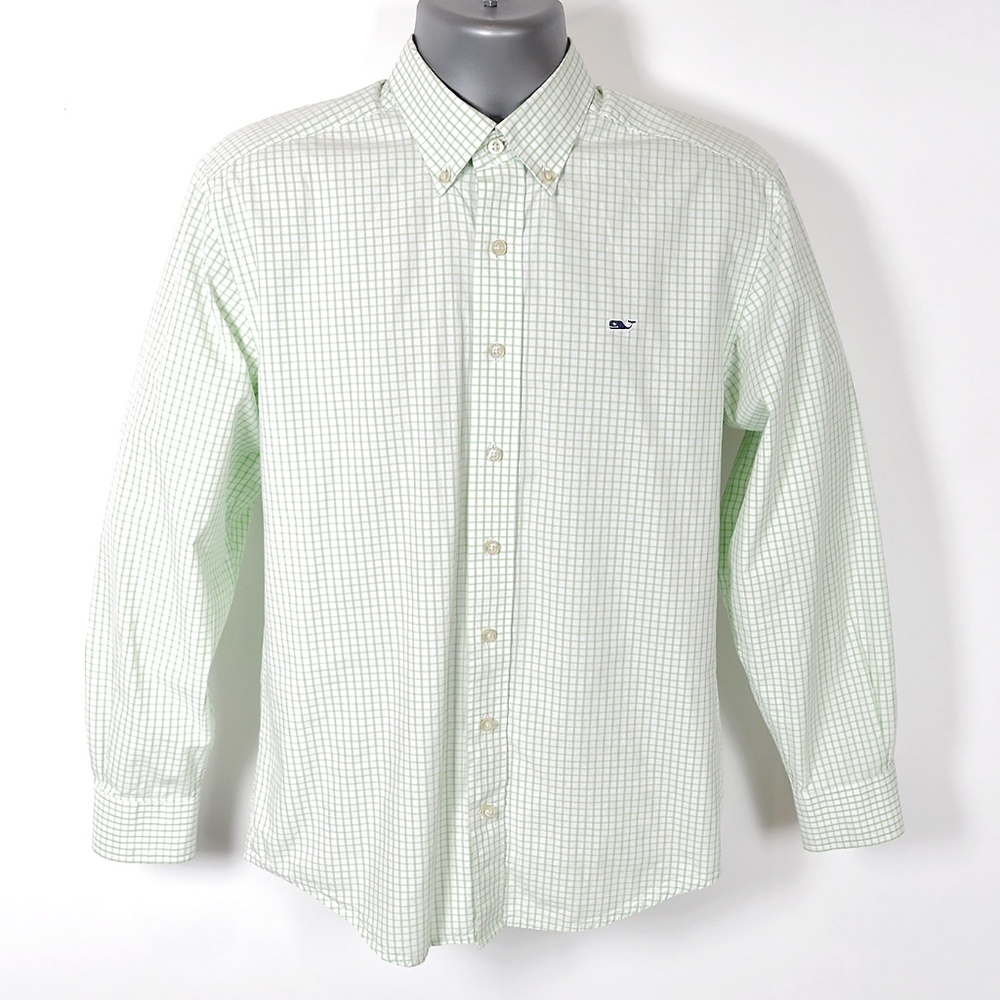 VINEYARD VINES Classic Gingham Whale Shirt Size S